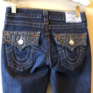 True religion high rise boot bling embellish flap